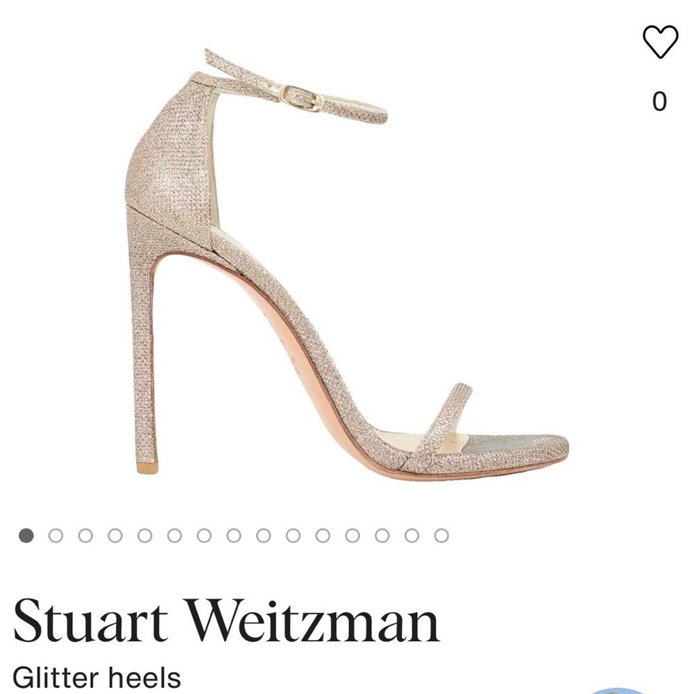 Stuart Weitzman NUDIST DISCO Gold Glitter Hills